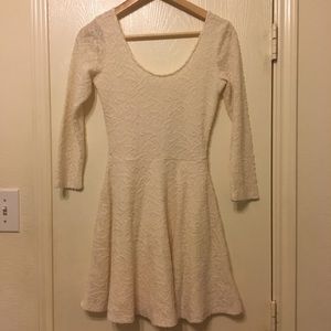 Lace Abercrombie skater dress with mesh sleeves